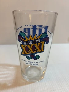 Vtg 1997 Miller Lite Super Bowl XXXI New Orleans Superdome Pint Glass Tumbler - Picture 1 of 4