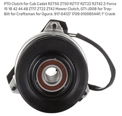 Embrague de toma de fuerza para Cub Cadet RZT50 ZT50 RZT17 RZT22 RZT42 Z-Force, Troy-Bilt Foto 1 de 4