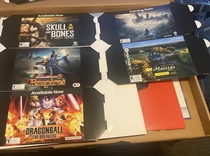 Lot (6)Gamestop Promo Mini Poster Banners 21"x9"dragon Ball,Hogwarts Legacy+ - Picture 1 of 9