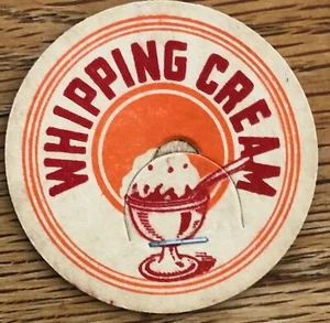 Tappo bottiglia latte vintage panna da montare con gelato Sundae dessert anni 50 - Foto 1 di 3