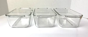 Three VNG PYREX Loaf Pans 2 13-R  Clear glass pans 8.5x4.5x2.5 Lightly used. - Picture 1 of 4