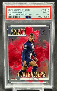 Kylian Mbappé 2022-23 Topps Finest UCC Prized Footballers Fusion Red #/5 PSA 9 - Imagen 1 de 2