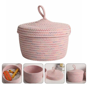 Functional Cotton Rope Basket with Lid - Great for Organization