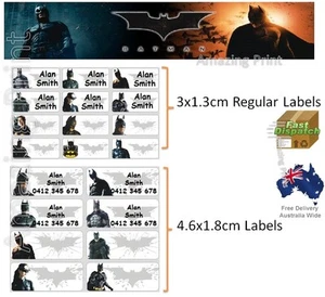 Batman Vinyl Personalised Name Label Sticker school book boy tag custom Bat man - Picture 1 of 3