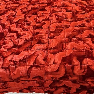 Handgefertigte Naht Samt Quilt Größe Full/Queen doppelseitig Farbe rot - Bild 1 von 10