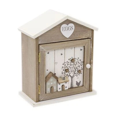 Hearts & Houses Wooden Egg House Holder | Kitchen Egg Rack House For Six Eggs - Image 1 of 4