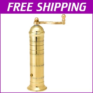 European 8-Inch Brass Pepper Mill - Adjustable Grind for Flavorful Cooking - Picture 1 of 2