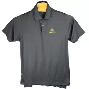 Adidas Golf Climacool Polo Shirt Men M Black Yellow Super Power Logo - Picture 1 of 12