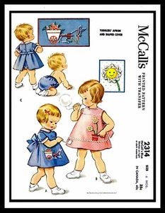 McCall's 2314 Schnittmuster MÄDCHEN Topper KLEID Gehrock Windelüberzug Höschen 6 Monate - Bild 1 von 4