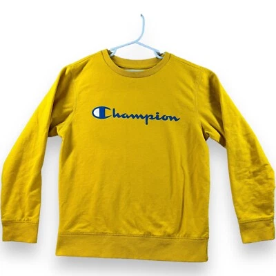 Suéter Champion Athletic Wear Amarillo Spellout Cuello Redondo Juvenil Mediano Foto 1 de 4