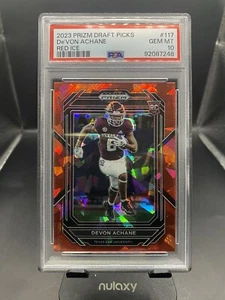 2023 Prizm Draft Picks - De’von Achane Red Ice #117 Rookie (rc) PSA10!!! - Picture 1 of 2