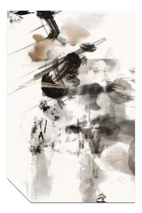 Abstract Black & Grey Paint Strokes Artistic Poster Wall Art Home Decor - Picture 1 of 4