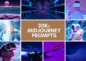 20 000+ MidJourney Prompts Bundle AI Prompts Coloring Books, Art Styles, Boho - Imagen 1 de 1
