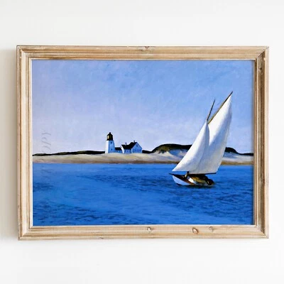 HANDMADE The Long Leg 1935 by Edward Hopper Ocean Sea Beach Sail Wall Art Poster Print