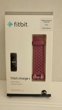 Fitbit Charge 3 NEW in Box Berry Sport Band Size Large Breathable Design
