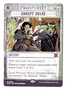 MTG Abrupt Decay - Outlaws of Thunder Junction Breaking News NM- - Picture 1 of 2