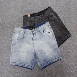 Men Summer Denim Shorts Skinny Fit Jeans Washed Distressed Ripped Half Pants - Picture 1 of 14