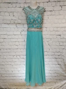 W118 COYA C1598 SZ 4 $379 2 PC BEADED FORMAL PROM BLACK TIE DRESS GOWN - Picture 1 of 10