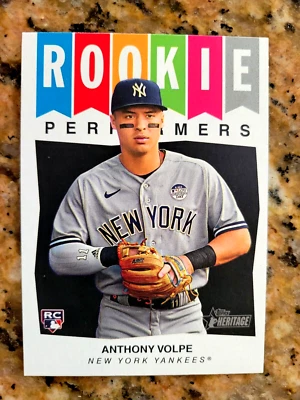 2023 Topps Heritage High Number Rookie Performers Anthony Volpe  #RP-7 YANKEES - Image 1 of 2