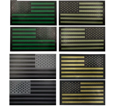 IR Reflective United States US Flag Hook Loop Patch Back Fastener Emblem Badge - Image 1 of 3