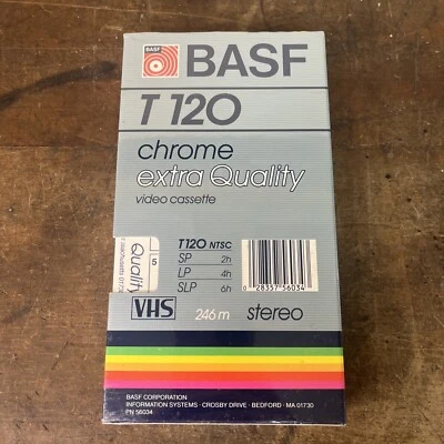 BASF T-120 Chrome Extra Quality Video Cassette VHS 6 Hours New Sealed - Image 1 of 3
