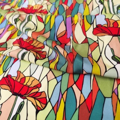 1 yard X 1.4 meter Floral Patchwork Poplin Material Soft Viscose Fabric Sewing - Image 1 of 4