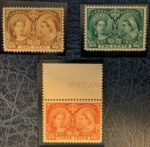 CANADA 1897, VICTORIA JUBILEE, SC. 51-53, VF MNH STAMPS - Picture 1 of 2