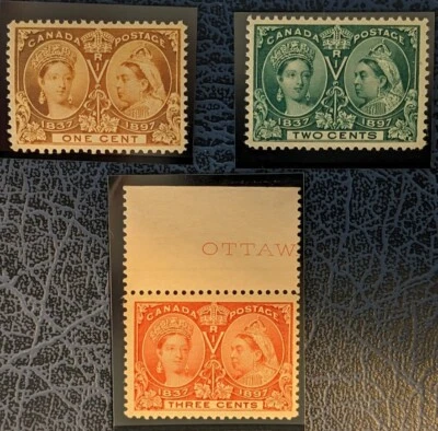 CANADA 1897, VICTORIA JUBILEE, SC. 51-53, VF MNH STAMPS - Image 1 of 2