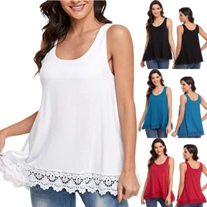 Camiseta sin mangas fluida para mujer vacaciones de verano calce suelto camisola manga corta sujetador incorporado - Imagen 1 de 43