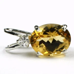 CITRINE w/accent, Sterling Silver Ladies Pendant • SP021 - Picture 1 of 4