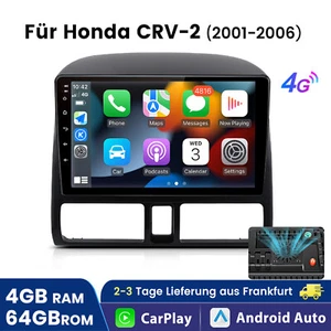 For Honda CRV-2 2001-2006 Android13 Applle Carplay Car Stereo Radio GPS WIFI BT - Bild 1 von 13
