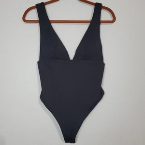 Costume intero Eberjey Pique Vivian nero tinta unita. taglia M, nuova - Foto 1 di 8