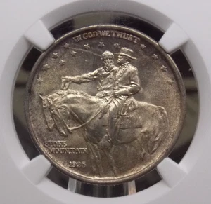 1925 Commemorative *STONE MOUNTAIN* Half Dollar 50c NGC MS65 #021 Gem BU ECC&C - Picture 1 of 5