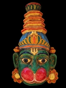 Indonesian Balinese Barong Hanuman Monkey Wood Mask Bali Wall Art Hanging Wooden - Picture 1 of 2
