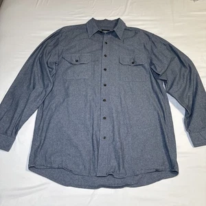 Key Denim Chambray Button Front Long Sleeve Shirt Mens Size Large Tall Blue EUC - Picture 1 of 12