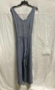 NWT Max Studio Womens Blue Heather Belted One-Piece Jumpsuit Size Medium - Picture 1 of 8