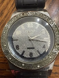 Orologio da polso Techno Pave placca argento ghiacciato Hip Hop Wr8358 - Foto 1 di 2