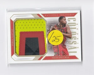 OMARI SPELLMAN 18-19 NATIONAL TREASURES 4-COLOR GIANT ROOKIE SWATCH CARD-#/25 - Picture 1 of 22