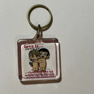 Love Is… VTG Lucite Key Chain Key Fob - Picture 1 of 3