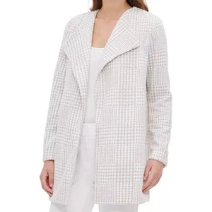 Abrigo ligero Calvin Klein beige y blanco diente de perro nuevo con etiquetas (Talla: M) - Imagen 1 de 9