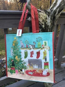TJ MAXX~12 Cats of Christmas~kitties Tree Reusable Shopping Bag~EcoFriendly Tote - Picture 1 of 11