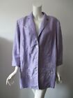 Maggie Barnes Purple Stripe Embroidered Linen Blend Blazer Jacket Coat 1X 18/20