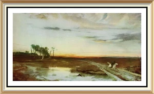 Original Old Litho MACWHIRTER Wall Art Print OVER THE BORDER Scottish Landscape - Picture 1 of 1