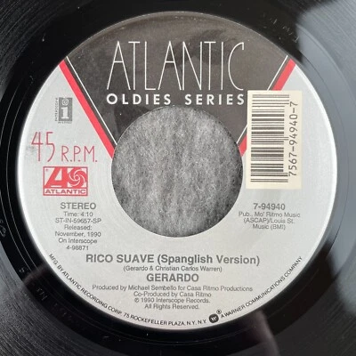 GERARDO Rico Suave / We Want The Funk 45 Atlantic Oldies 7-94940 NEW UNPLAYED Foto 1 de 4