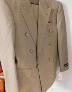 Men's Double Breasted / Single Breasted Style Tan Color, Comes with Pants - Picture 1 of 5