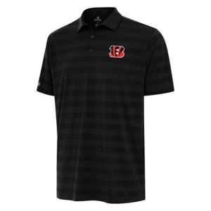 Antigua Men's Black Cincinnati Bengals Tunnel Polo Shirt Size Small - Picture 1 of 3