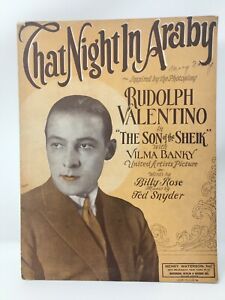 SHEET MUSIC That Night In Araby from The Son of Sheik Rudolph Valentino, Snyder