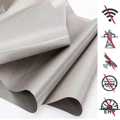 Silver Anti-Radiation Durable Fabric Electromagnetic RFID Cloth Lining Shielding - Image 1 of 4