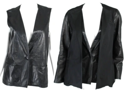 Жилет из черной овчины LANVIN и блейзер Techno комплект из двух частей 40 - Изображение 1 из 4