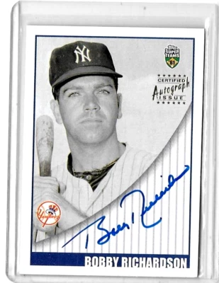 BOBBY RICHARDSON 2002 TOPPS SUPER TEAMS '61 YANKEES CERTIFIED AUTOGRAPH - Image 1 of 2